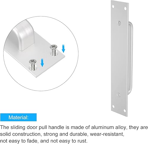 Miniatura 4 de uxcell Tiradores de puerta corredera de estilo granero, aleación de aluminio para cocina, armario, armario, cajón, decoración del hogar, 1 unidad,