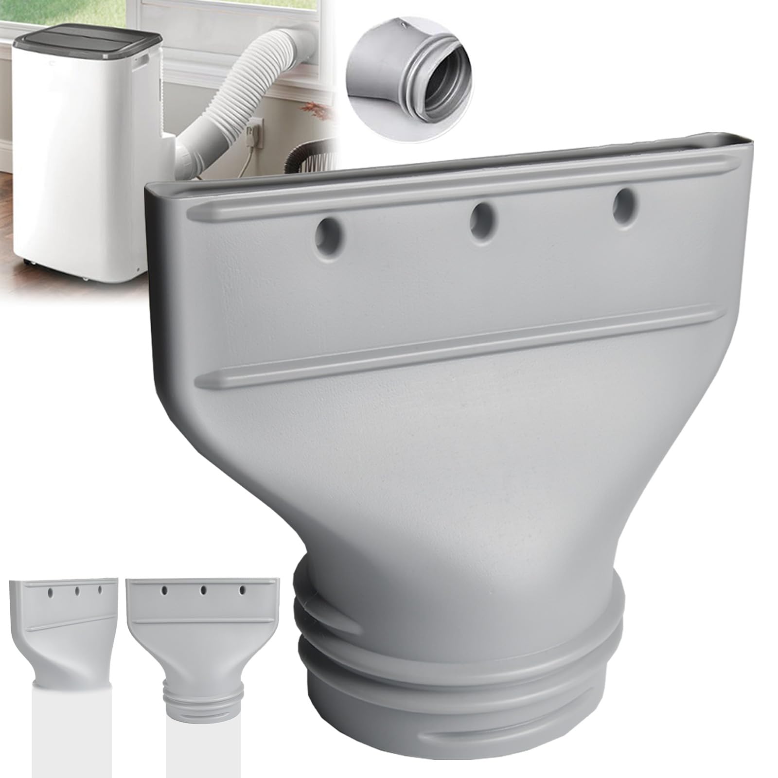 Adattatore per finestra del condizionatore d'aria, tubo piatto per 130 mm/150 mm, connettore per tubo di scarico per condizionatore d'aria, adattatore universale per tubo dell'aria condizionata, per
