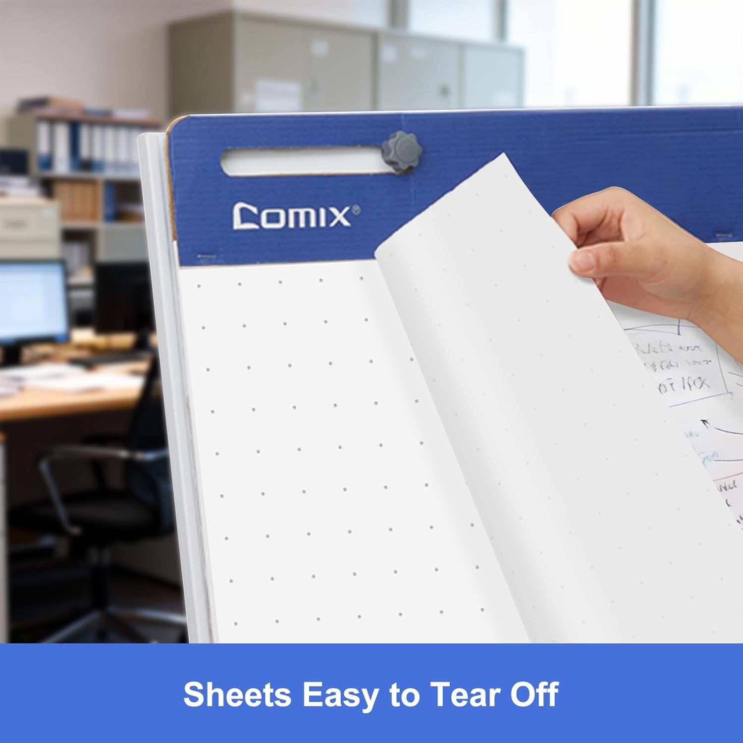 Comix Sticky Dotted Easel Pad, 25 x 30 Inches Anchor Chart Paper for Teachers, Large Self Stick Dot Grid Easel Paper, 30 Sheets/Pad, 2 Pads/Pack