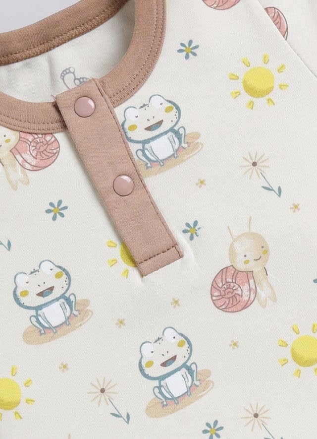Image of Baby Girls 100% Cotton Printed Half Sleeve T-shirt & Short Summer Clothing Sets (Pack Of 2)