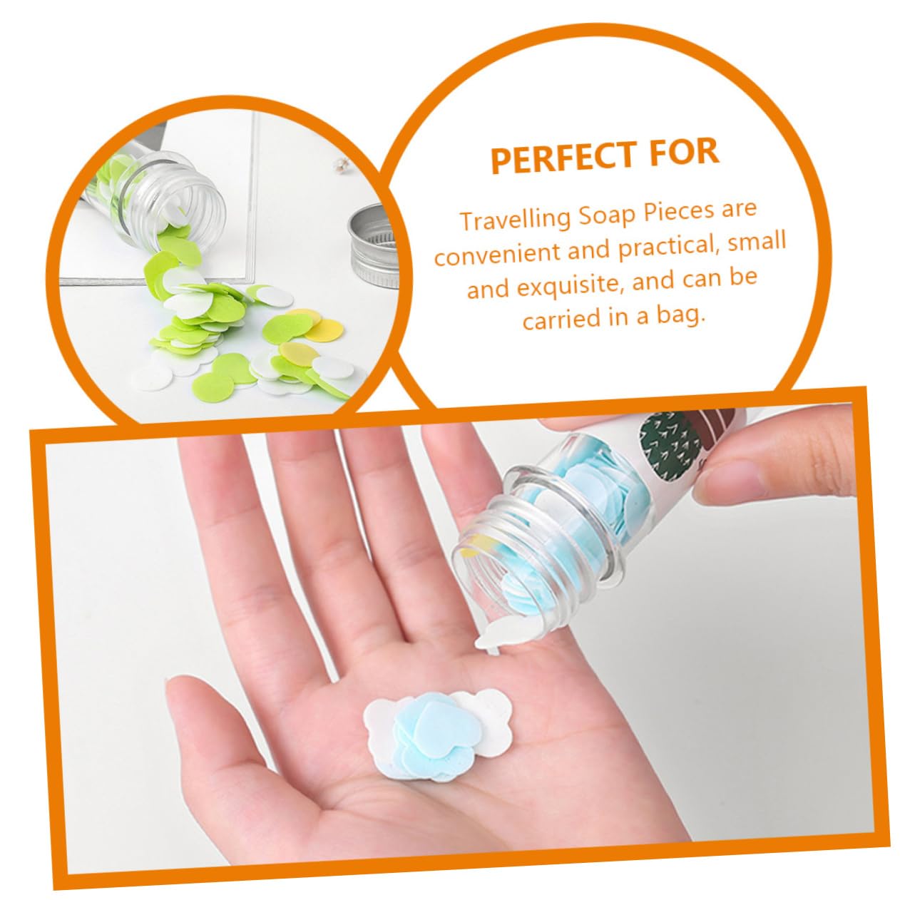Toddmomy Sapone Portatile in Compresse Flaconi Sapone da Viaggio Articoli da Toeletta da Viaggio Sapone per Le Portatile Piccola Fetta di Sapone alla Frutta Carta da