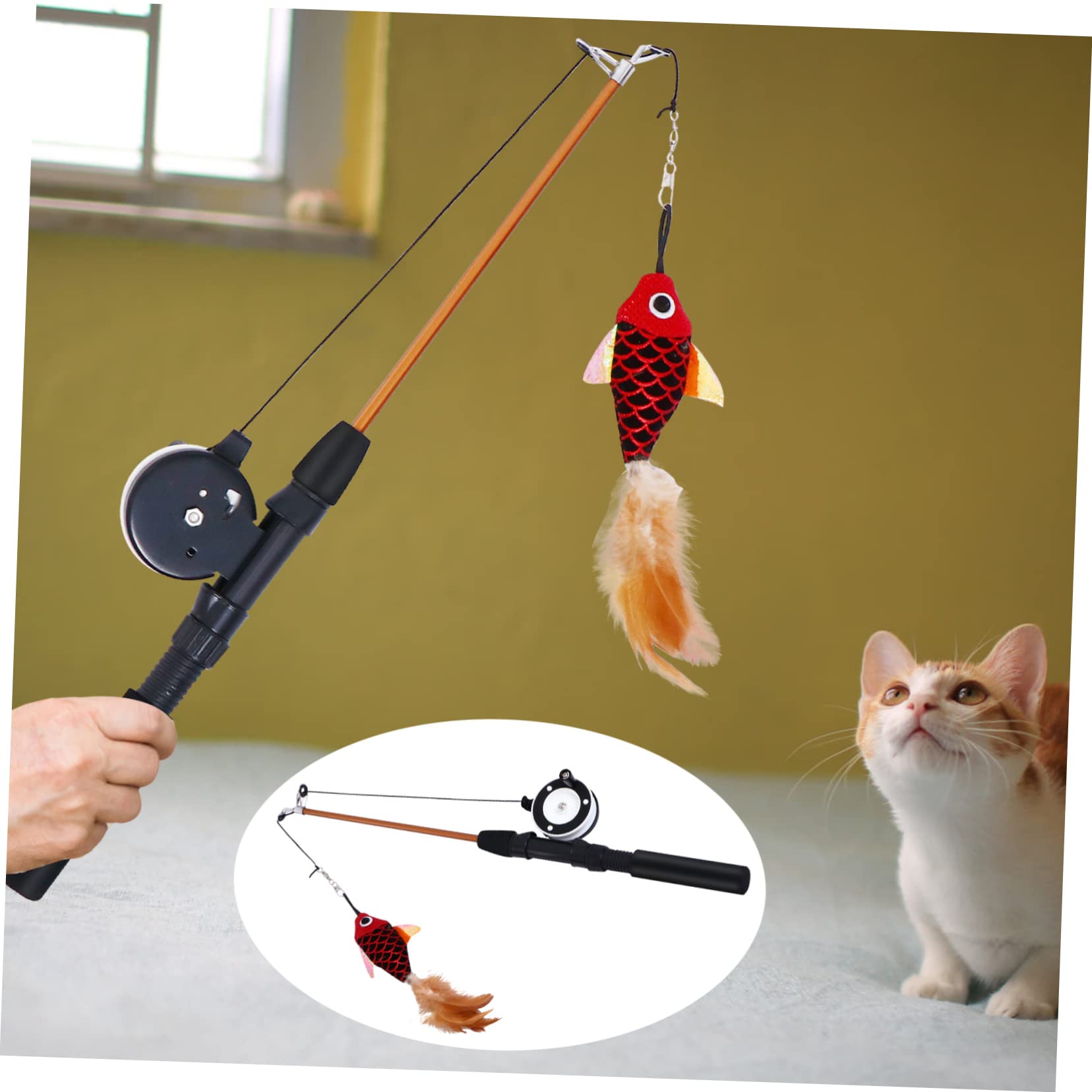 Interaktives Katzenspielzeug, Katzenminze-Stick, Fisch-Katzenspielzeug(Red)
