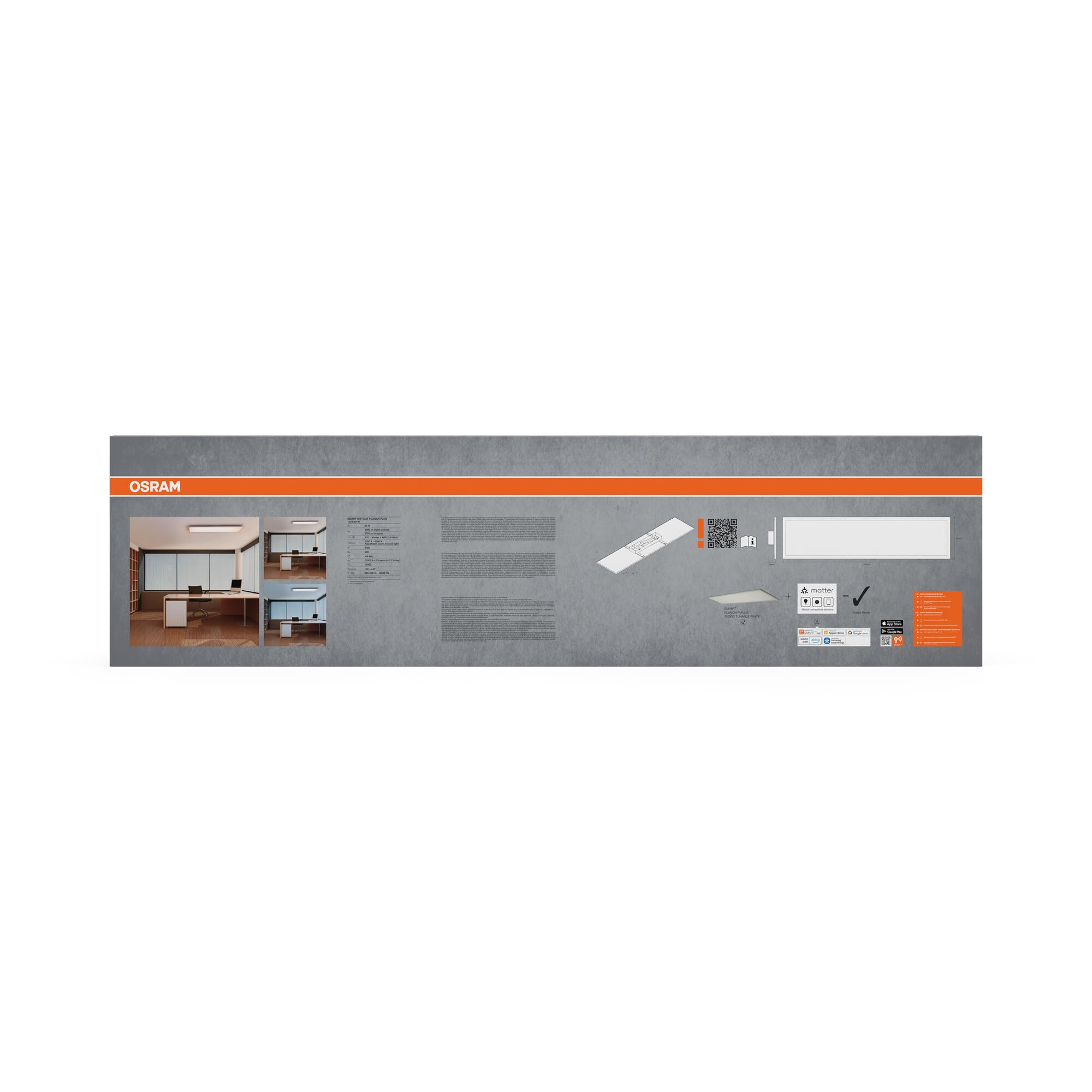 OSRAM SMART+ Matter Planon Plus PANEL LED TUNABLE WHITE, 1200x300mm, 36W, 2700lm, 3000-6500K, Matter WLAN