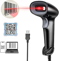 Leitor de Código de Barras com Fio 1D, 2D, Qr Code Portátil USB Inclui Suporte