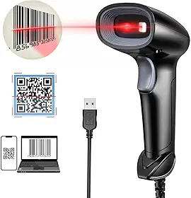 Leitor de Código de Barras com Fio 1D, 2D, Qr Code Portátil USB Inclui Suporte