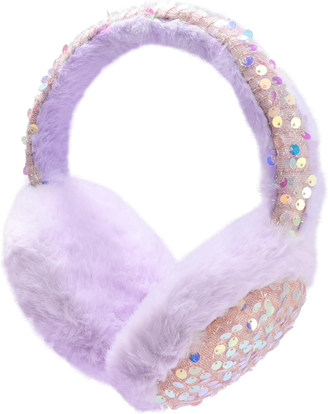 ACTLATI Girl Winter Earmuffs Sequin Shiny Outdoor Ear Warmers Fluffy Muffs Cute Faux Fur Earmuff for Kids Adult Women - Image 6