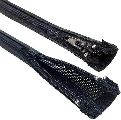 Electriduct Manga envolvente con cremallera trenzada expandible de 7/8 pulgadas, 3 pies 91 cm.,10 feet,5 pies