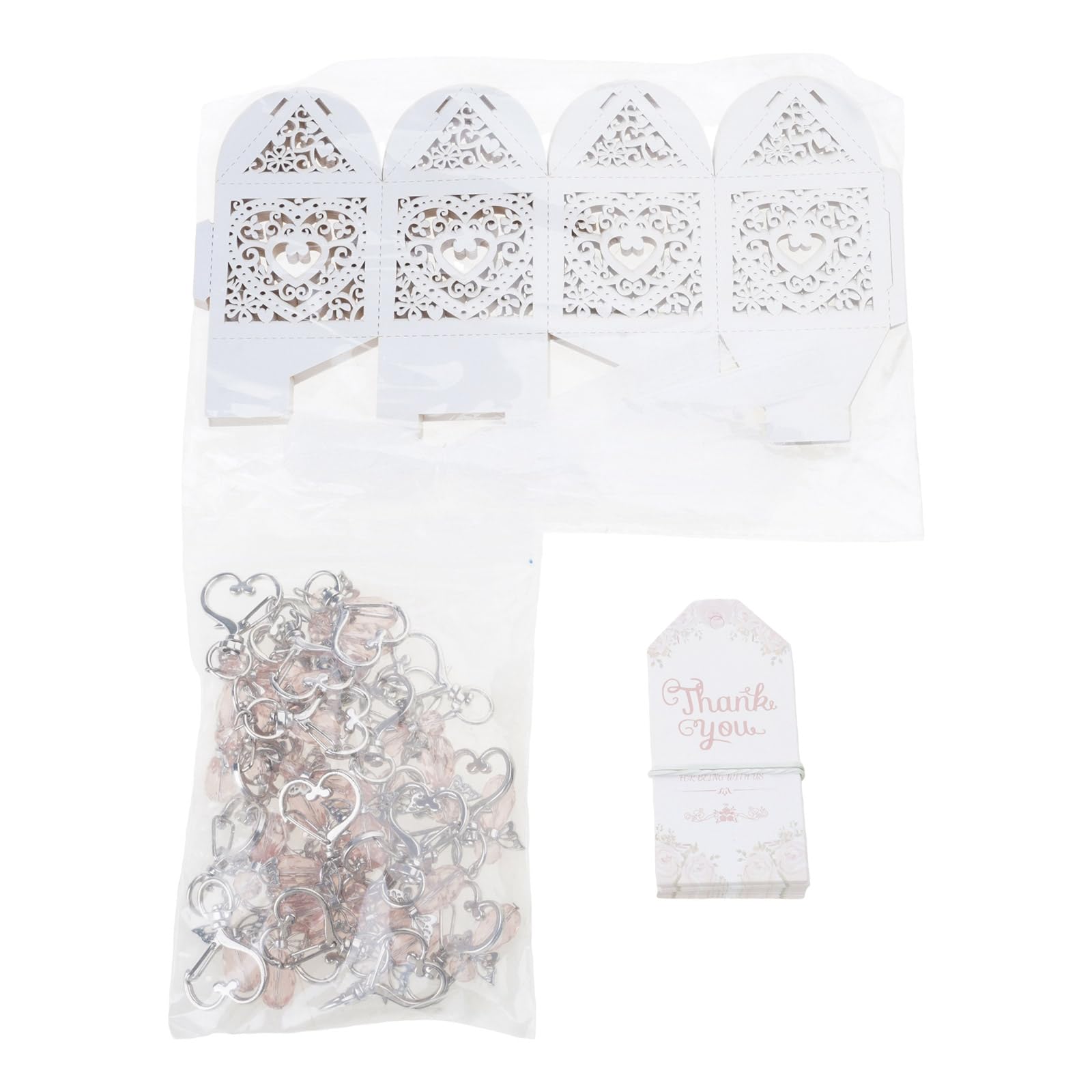 Buxuaaaa 24pcs Wedding Favor Set with Metal Keychains and Thank You Cards for Guests Wedding Party Return Gift Favor for Guests