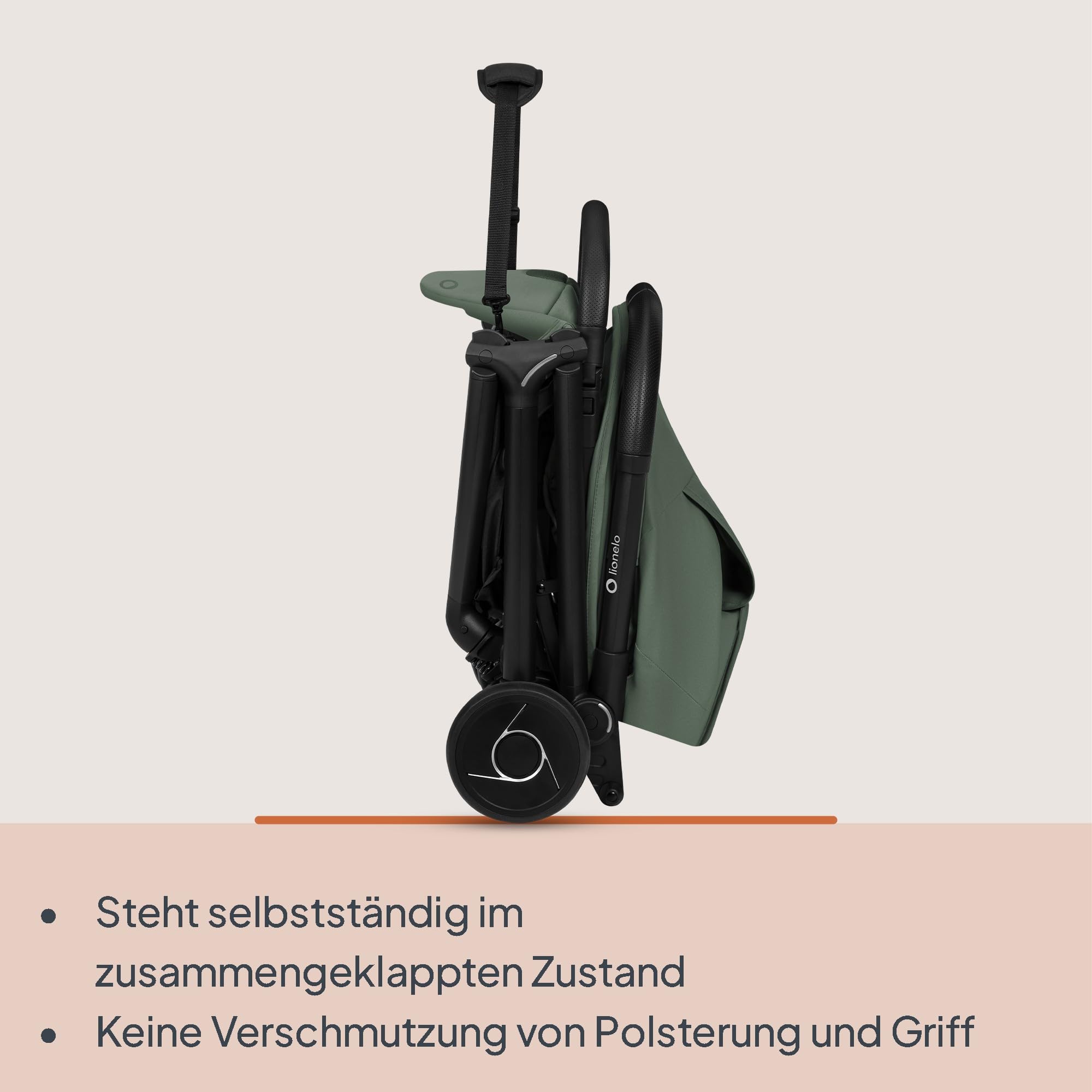 Lionelo Sia Reisebuggy ultraleicht & ultrakompakt faltbar, 5,9 kg, bis 22 kg, 6 Monaten bis 4 Jahre, Liegeposition, Federung, UPF50+ Verdeck, Moskitonetz, Einkaufskorb 3 kg, Becherhalter, Tragegurt