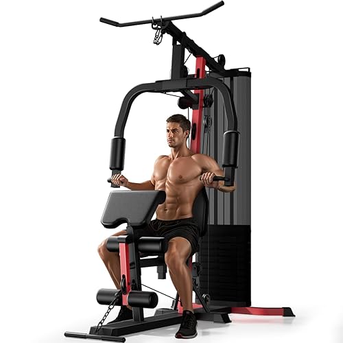 Home Gym System with 160LB Weight Stack, Multifunctional All-in-One Workout