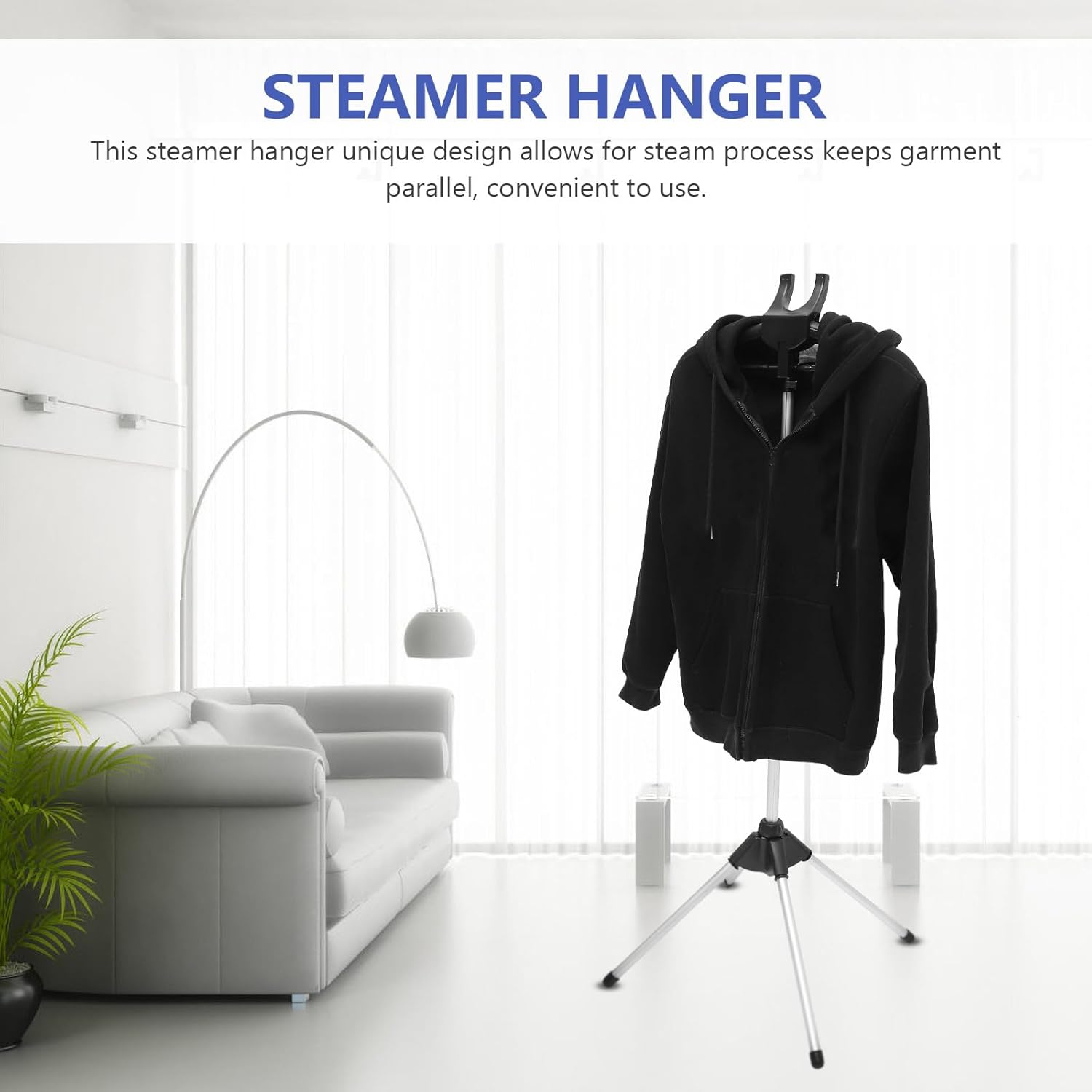 VICASKY Garment Steamer Hanger Stand - Foldable & Height Adjustable Ironing Rack for Handheld Steamers, Wall Mount Or Floor Use (Complete Set)
