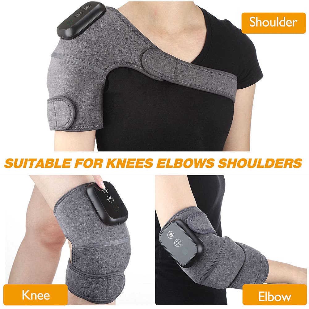 Envoltura de rodillera con calefacción, masajeador de rodilla para dolor en las articulaciones artritis por lesiones de rodilla rodillera, almohadilla térmica para articulaciones infrarrojas 1PC