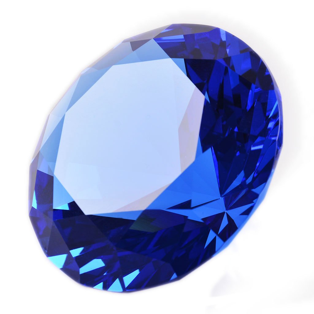 LONGWIN 80mm(3.1 inch) Crystal Diamond Paperweight Jewels Wedding Decorations Centerpieces Home Decor (Blue)
