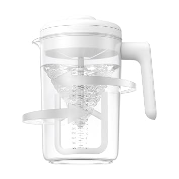 Electric Formula Pitcher, 36 oz Baby Formula Mixing Pitcher, Automatic Baby Formula Mixer, Bidirectional Stirring Breastmilk Pitcher, Locking Lid Smooth Formula Maker Milk Storage for FridgeWhite