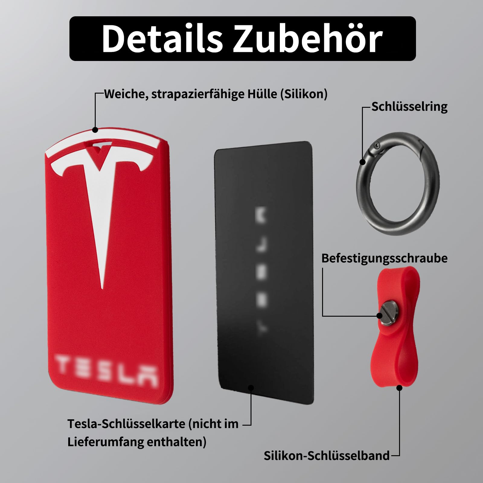 RYHX Portatarjetas para Tesla Model S/3/X/Y, llavero de silicona titular de la tarjeta llave Tesla Accesorios - 4