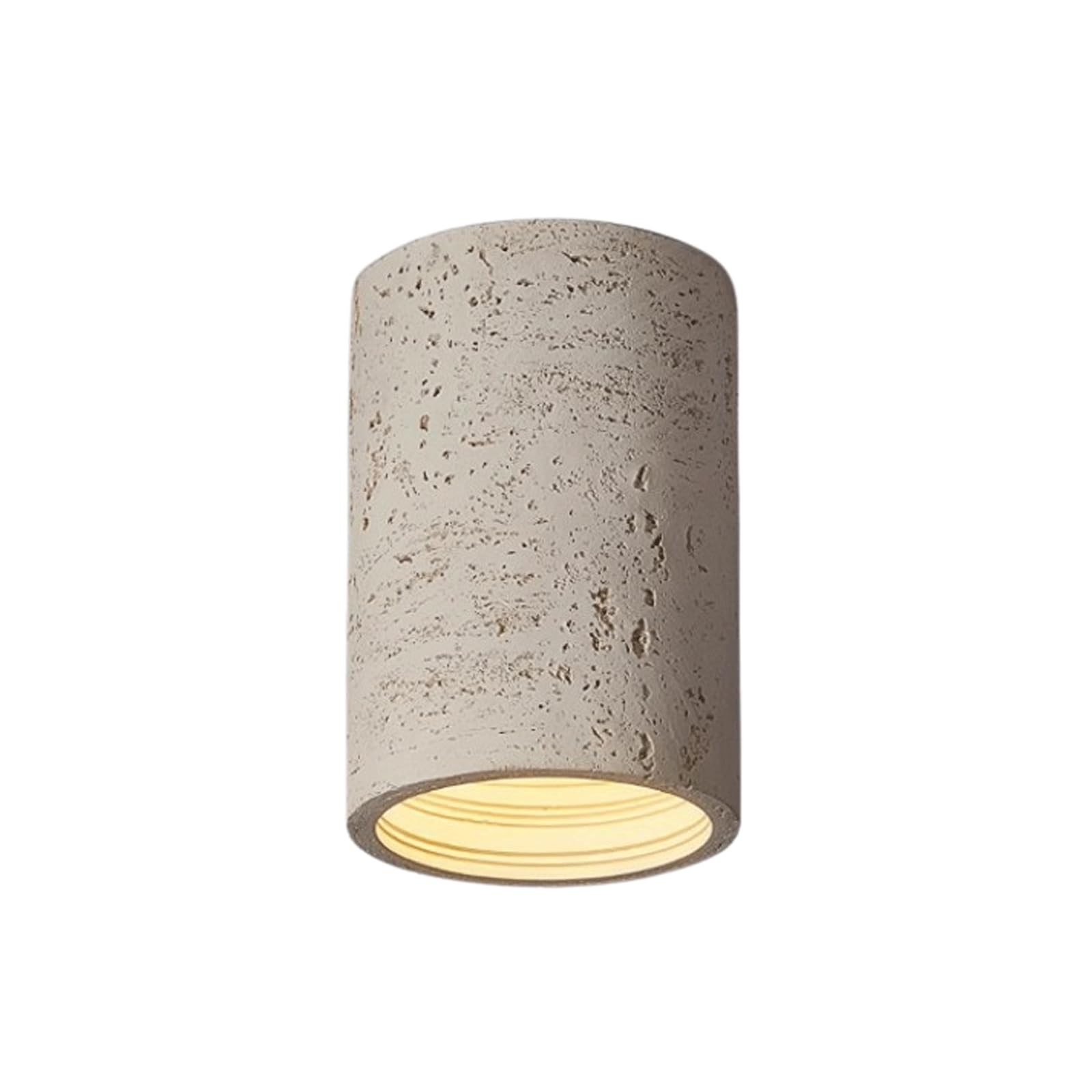 AWEITG 6W LED Flush Mount Ceiling Light - Wabi-Sabi Style Imitation Cave Stone Design for Hallway and Corridor Lighting(Beige,14x20cm)
