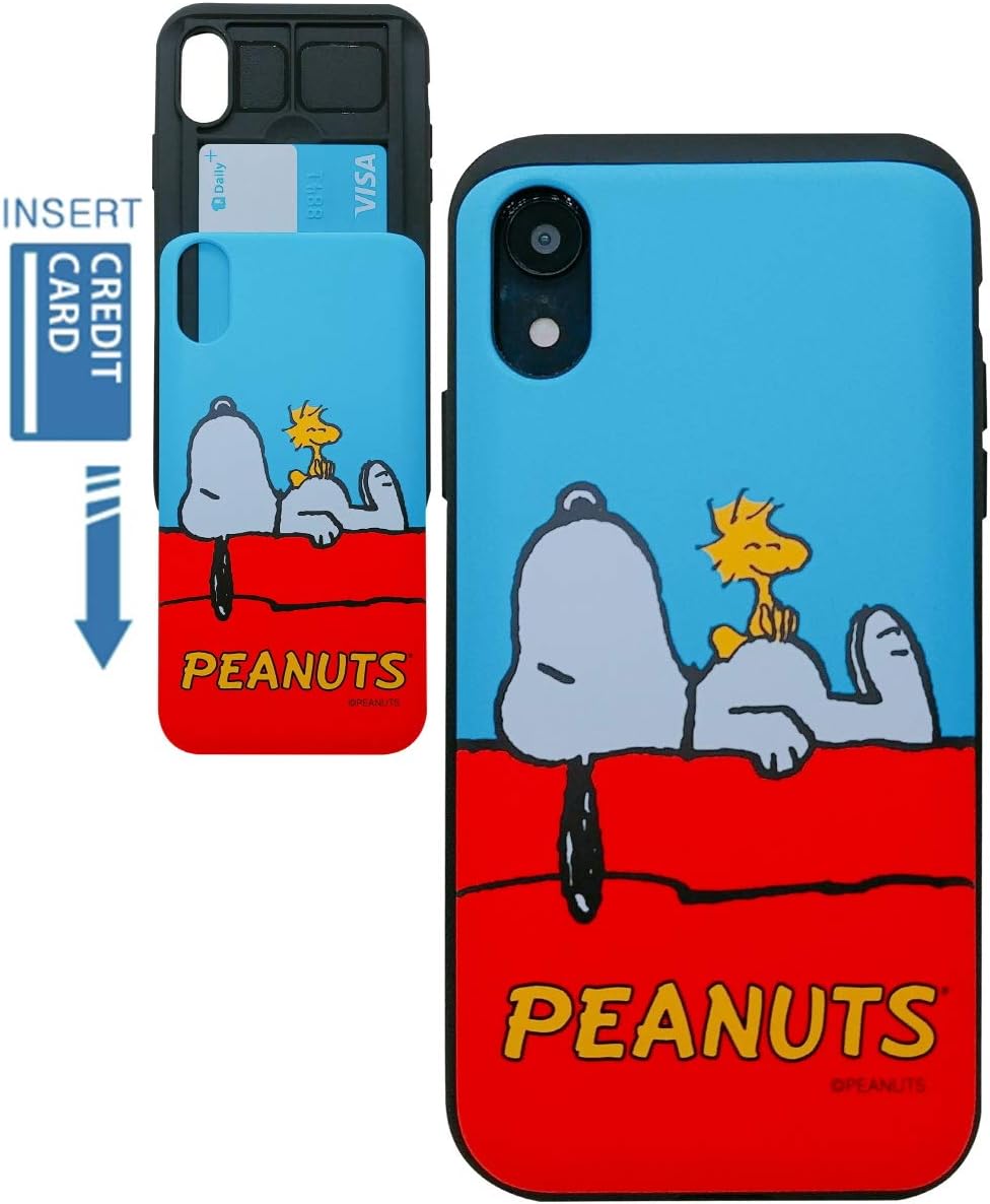 [iPhone Xs Max Wallet Case] KUBRICK Slide Bumper Card Holder iPhone Peanuts Snoopy Case (Snoopy House)