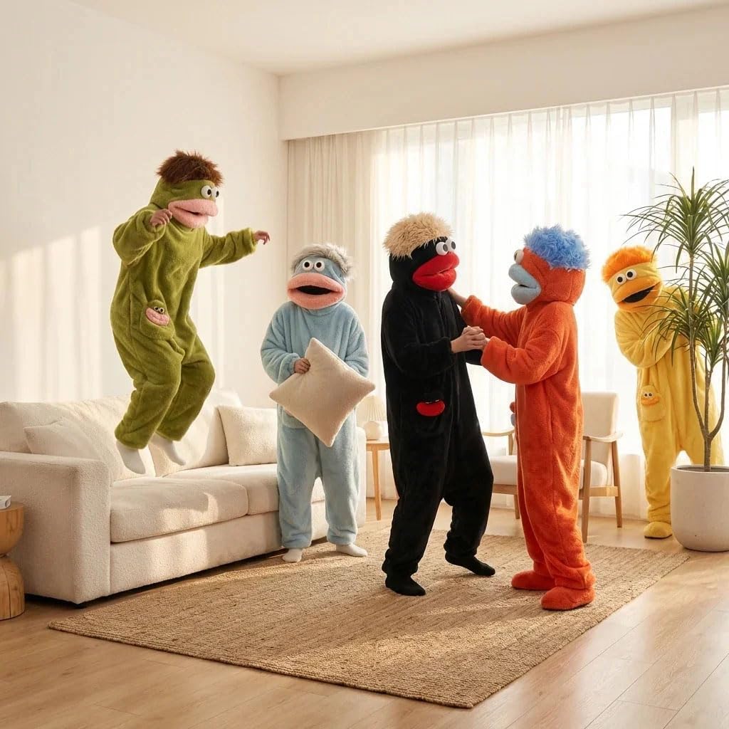 Silly Frog Onesie Pajamas – Soft Plush Cosplay Jumpsuit, Unisex Cozy Loungewear for Sleepovers & Relaxation