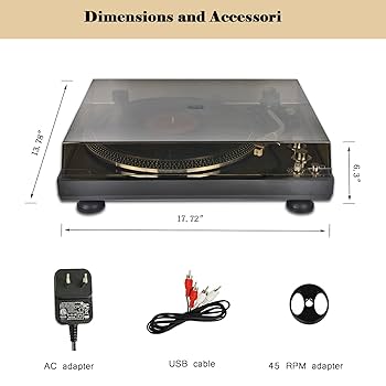 Record Player Vintage Turntable for Vinyl Records,Belt