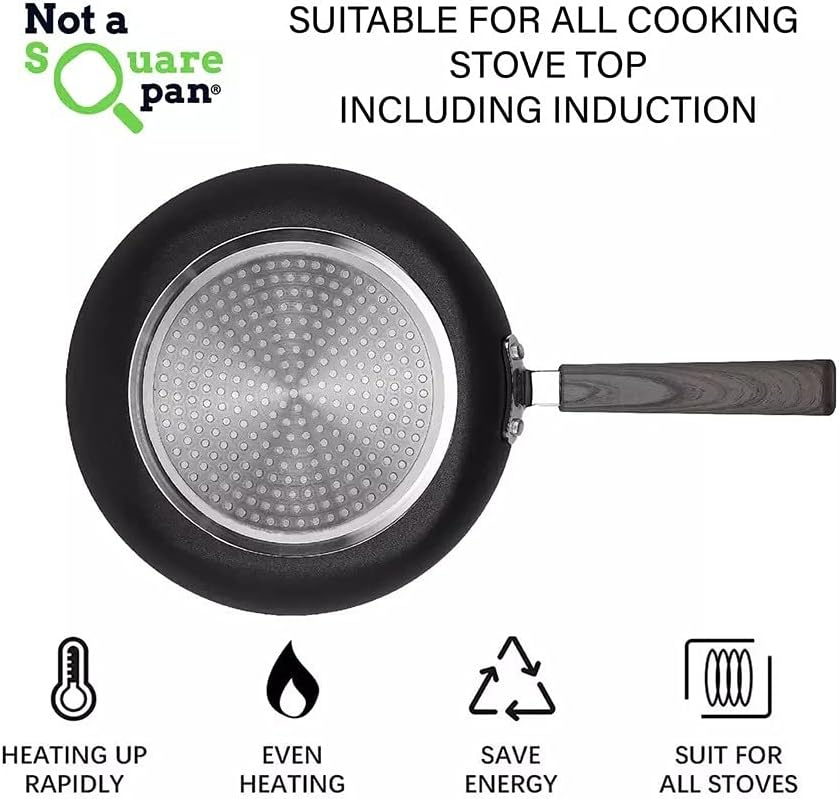 SP-1020 8 Inch Classic Nonstick Square Fry Pan, Gray