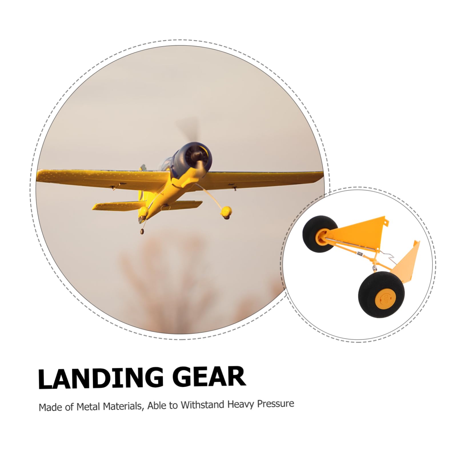 Kisangel 2 Piezas De Tren De Aterrizaje para Avión Repuestos De Radio Función De Reemplazo Accesorios para Drones Remotos Soporte Spark Tren De Aterrizaje RC Plástico Amarillo