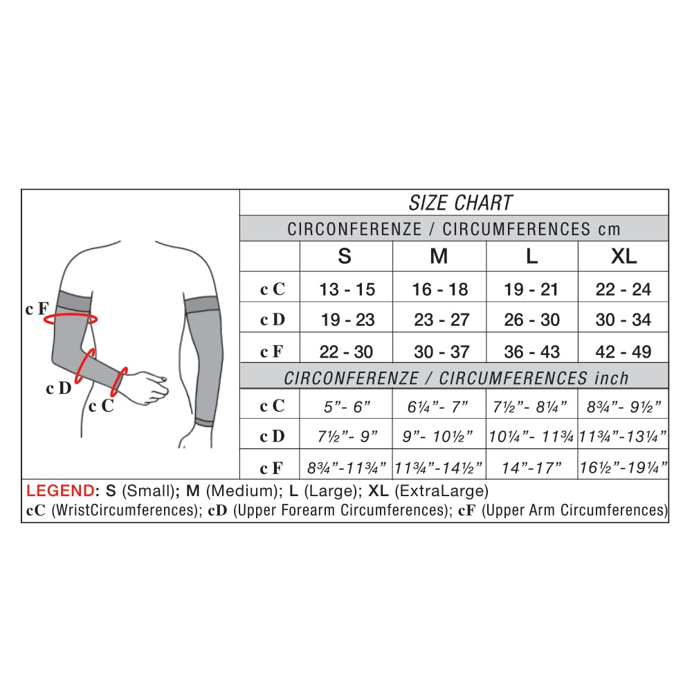 SOLIDEA Micromassage Armbands Brassards De Micromassage | Compression Graduée Décroissante 15/21 mmHg, Manchon De Compression (Noir, M)