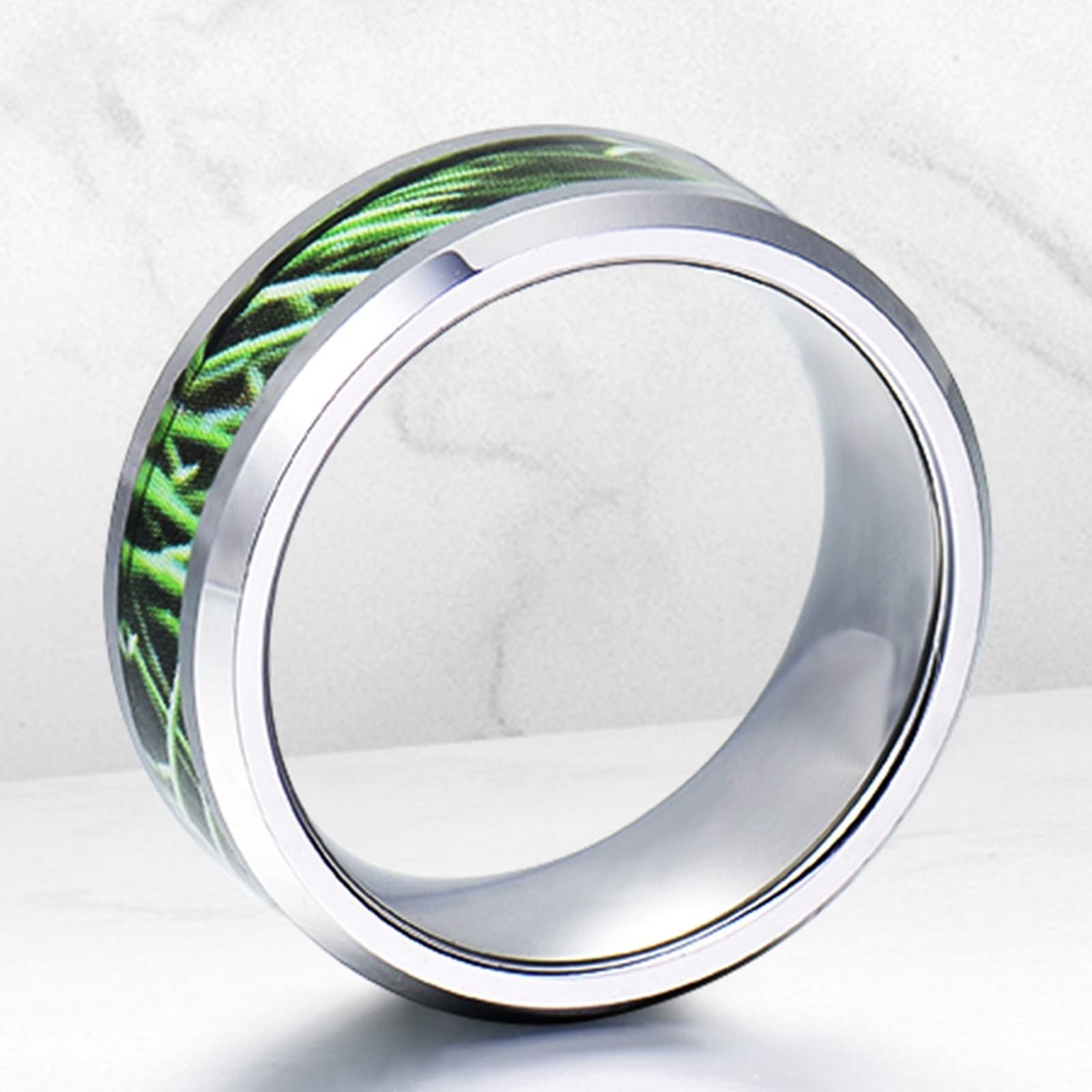 AMDXD Partner Halskette Personalisiert Wolfram mit Gravur Ich Liebe Dich, Zweig Muster Kette Pärchen 2er Ringe Anhänger, Silber für Damen Herren, Breite 8MM Länge 60cm/ 50cm