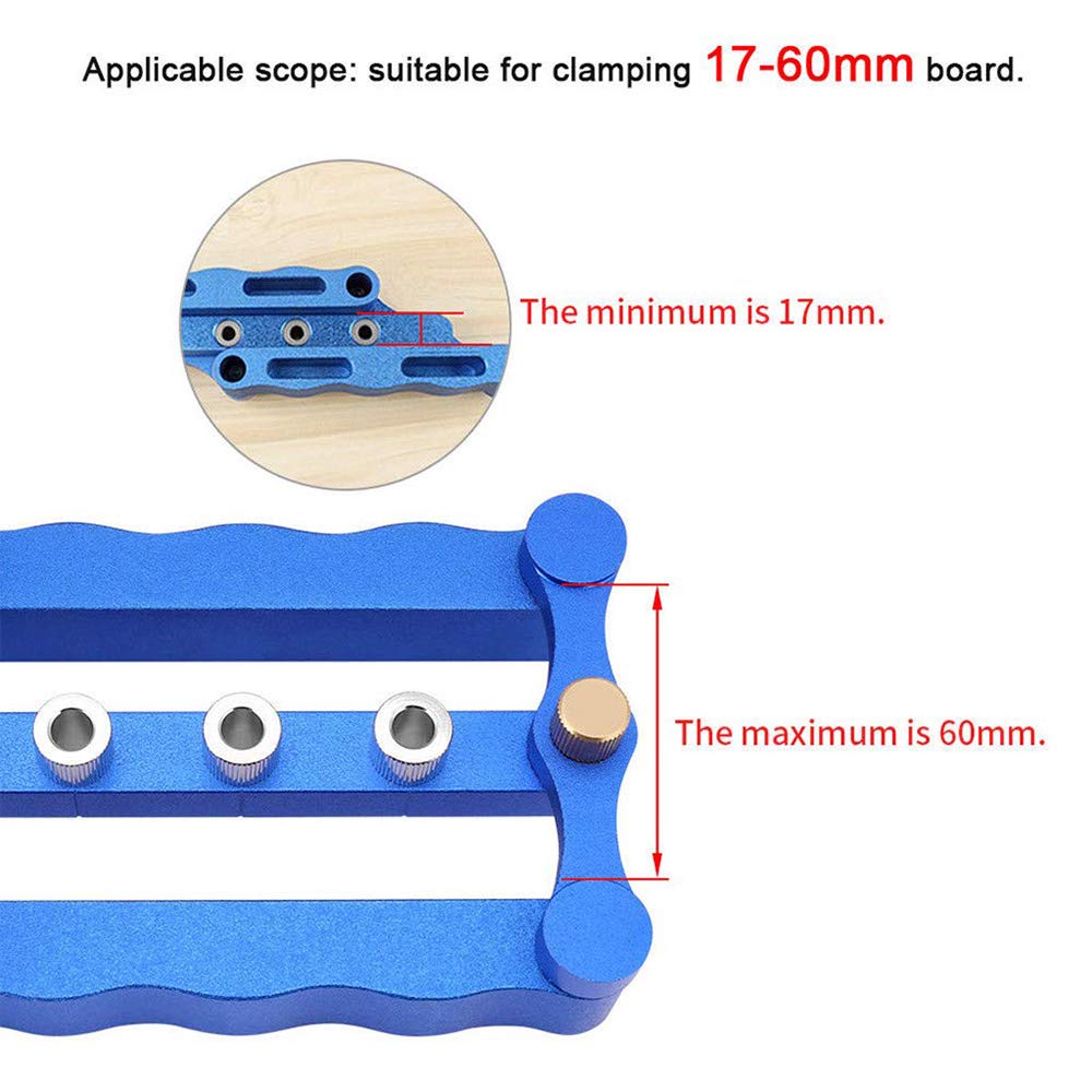 CDIYTOOL Set di tasselli autocentranti, 6/8/10 mm, guida per la perforazione del legno, posizionatore per la lavorazione del legno, strumento di localizzazione per tasselli in legno, strumenti per