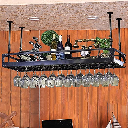 Casier à vin au plafond suspendu réglable support bouteille verre - 2