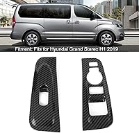 Vista 8 de Qiilu Para Hyundai Grand Starex H1 2019 2 unids estilo de fibra de carbono reposabrazos cubierta de ajuste de la puerta del coche reposabrazos