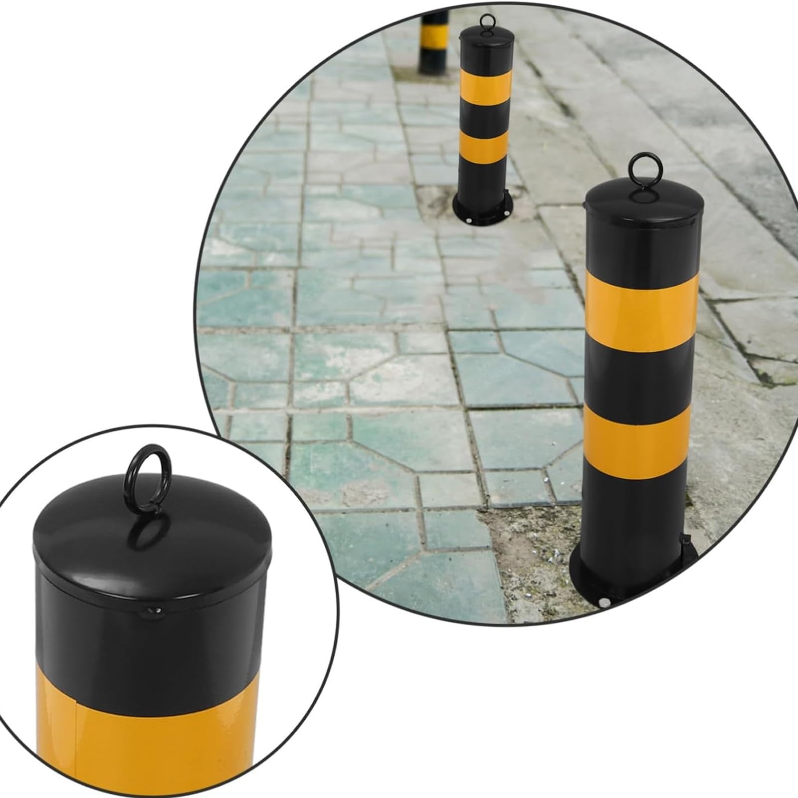Generisch Robuster Sicherheitspoller aus Metall – Langlebige Parkschranke und Verkehrsleiteinrichtung für Parkplätze, Einfahrten und Sicherheitsbereiche (120 cm)