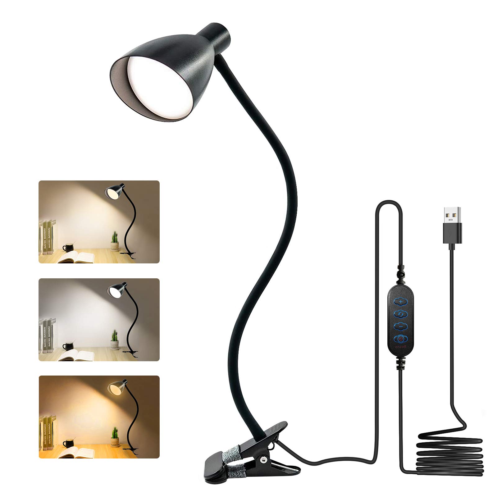 Buy LED Desk lamp with Clamp, Clip on Reading Light with Flexible