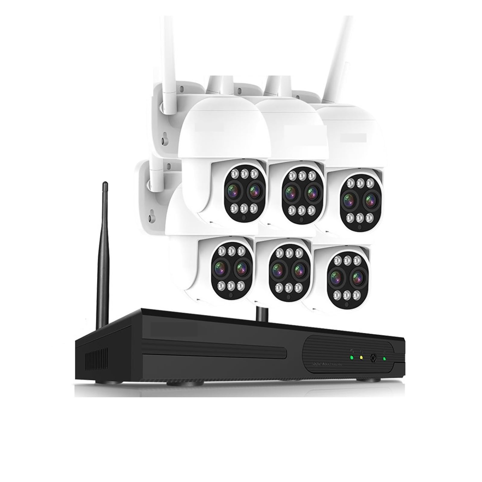 Système De Surveillance sans Fil WiFi 4 Canaux 4K 8CH NVR Kit Suivi Automatique CCTV PTZ Kit De Système De Caméra De Sécurité Vision Nocturne Couleur(3T,6 PCS Camera Kit)