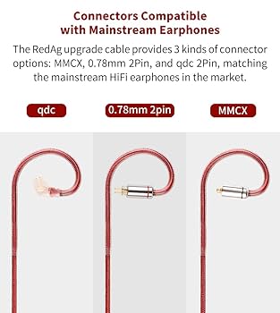 Amazon.com: NICEHCK RedAg in Ear Monitor Cable, 4N Pure