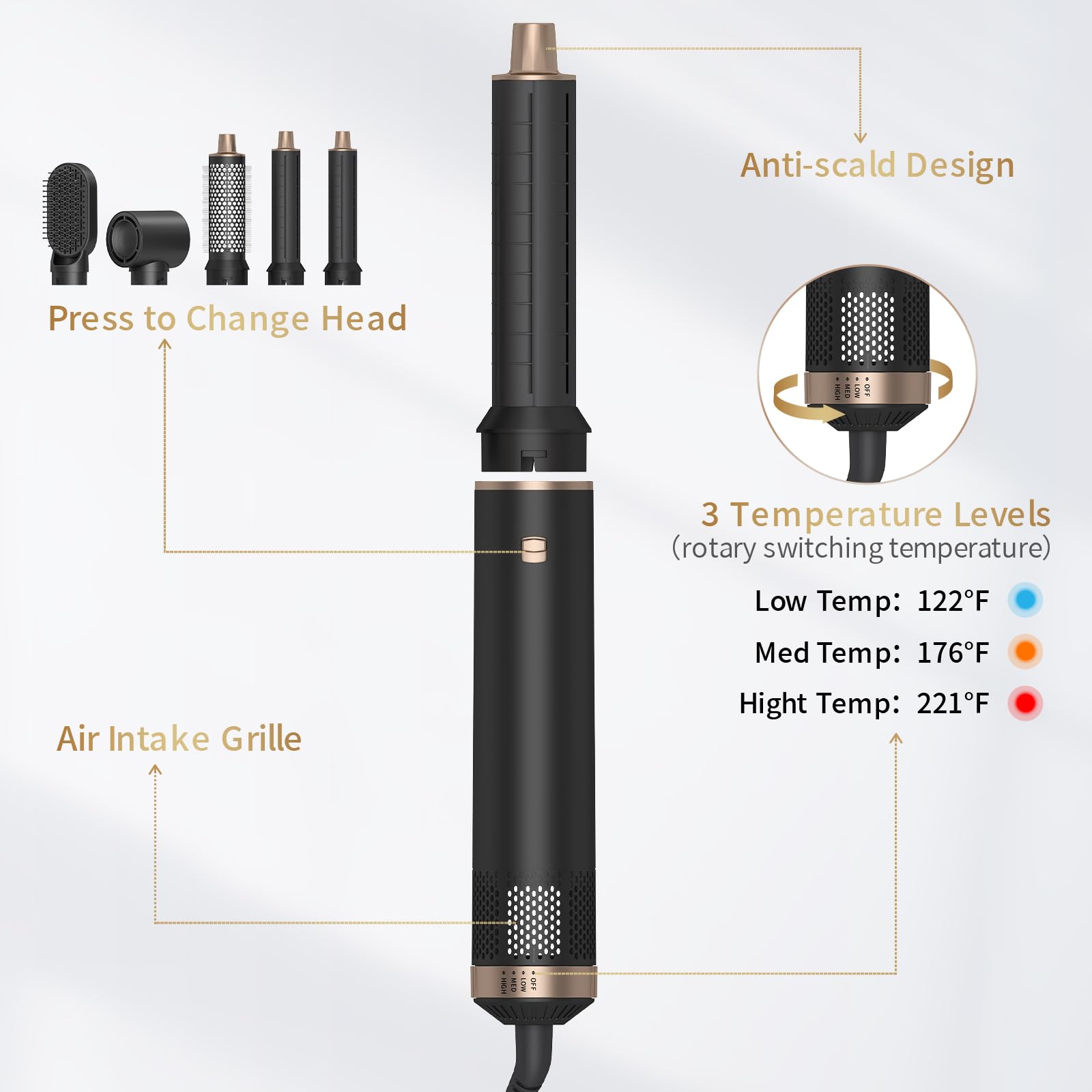 5-in-1 Ionic Hot Air Styler Blow Dryer Brush