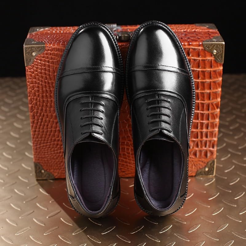 Men's Oxfords Business Dress Shoes Men's Genuine Leather Platform Slip-On Oxfords Formal Business Oxfords High Gloss Weeding Prom Tuxedo Dressy Derby Shoes Formal Pointed Lace Up Casual Business Suit2
