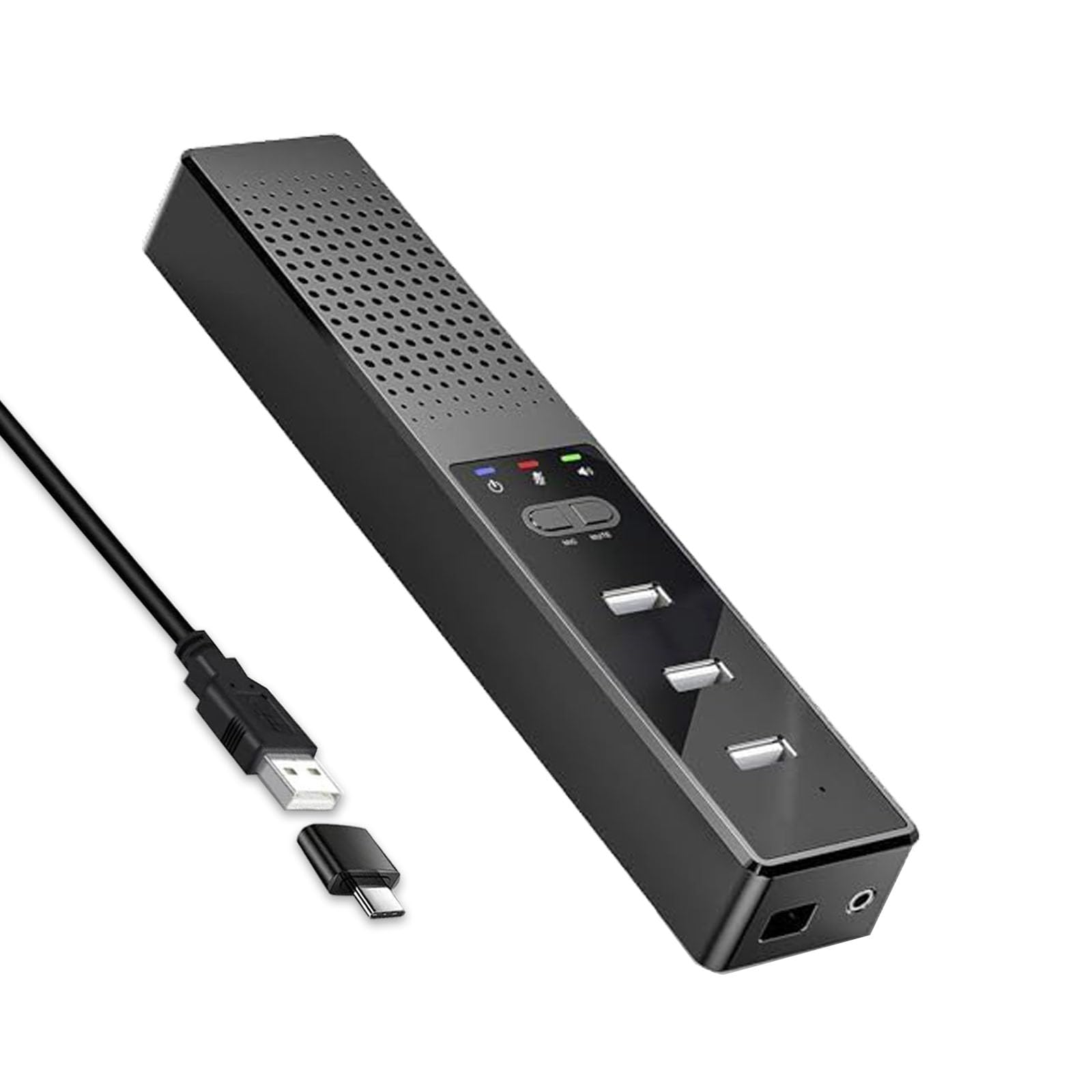 Cykvis 3 in 1 USB Computer Speaker with Microphone, PC Laptop Desktop Conference Speaker with Mic for Smart Home Office and Online Study，360 Degree Enhanced (1-Classic) (1)