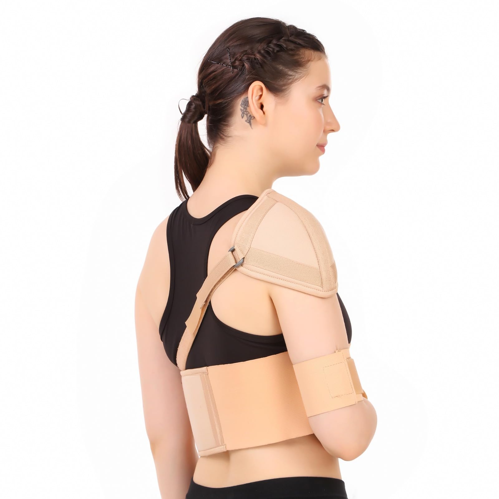 Medilink Shoulder Immobilizer with Rotator Cuff Support Brace- Arm Sling- Elastic Shoulder Brace-Immobilizer -Adjustable Sling for Broken or Fractured Bones, Dislocation, Sprain (XL)