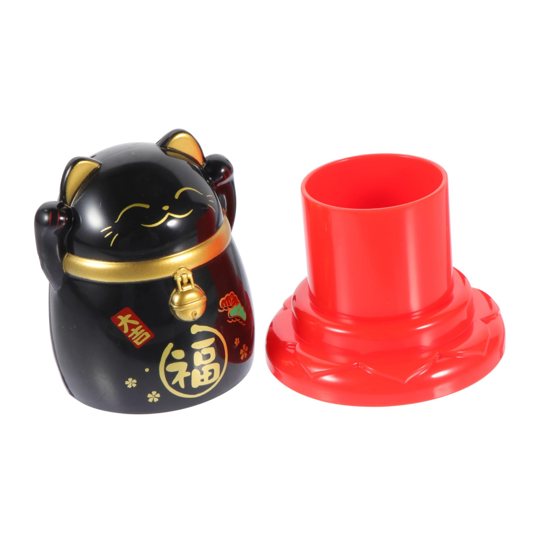 NAMOARLY Box Toothpick Jar Toiletry Travel Containers Maneki Neko Money Cat Restaurant Toothpick Dispenser Cosmetic Travel Containers Household Decor Home Decoration Black Plastic