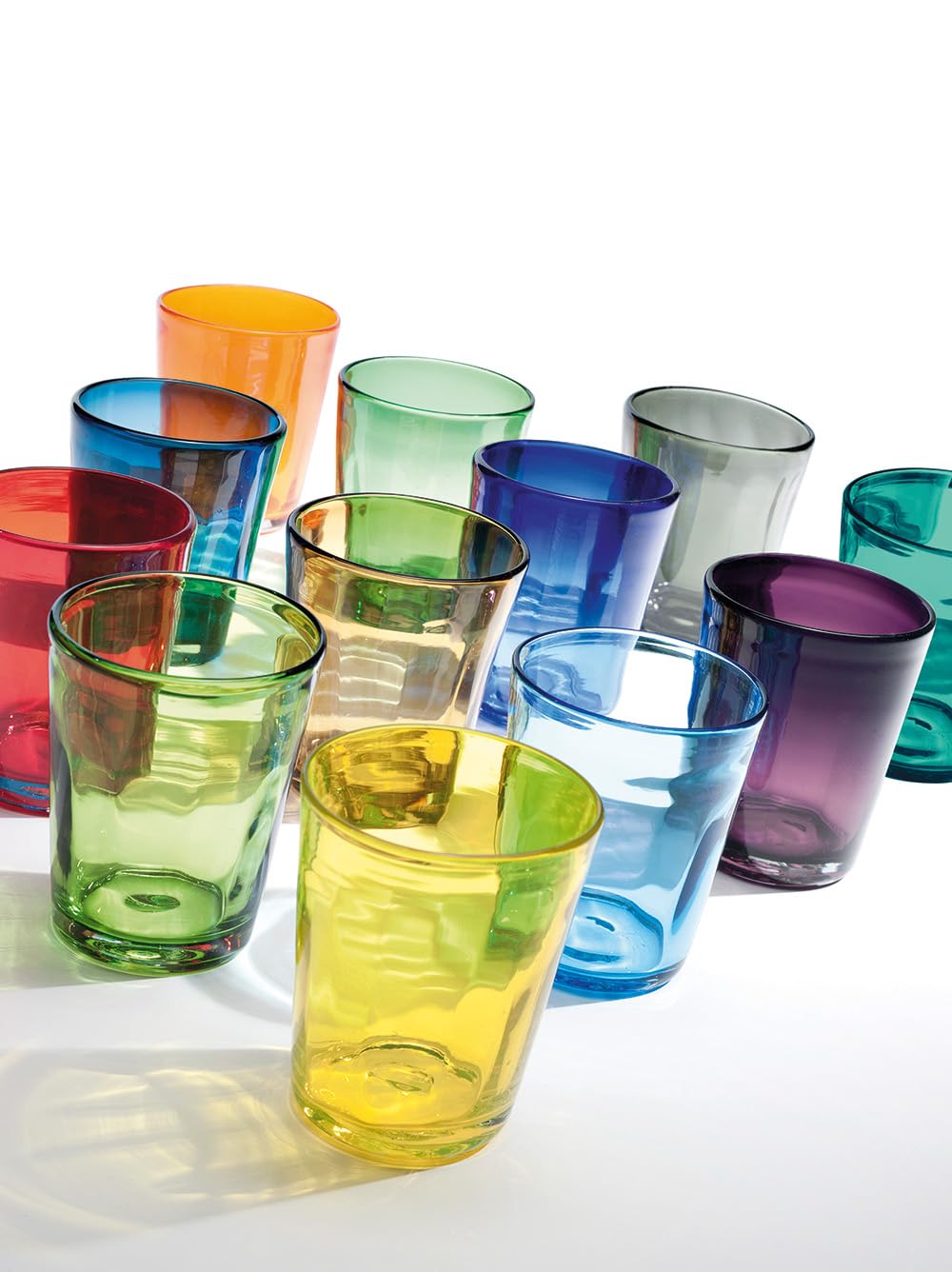 Zafferano Bei Bunter Mischkarton - Aquamarine, Amber, Amethyst, Orange, Tintenblau, Apfel-Grün, Set 6 Stück