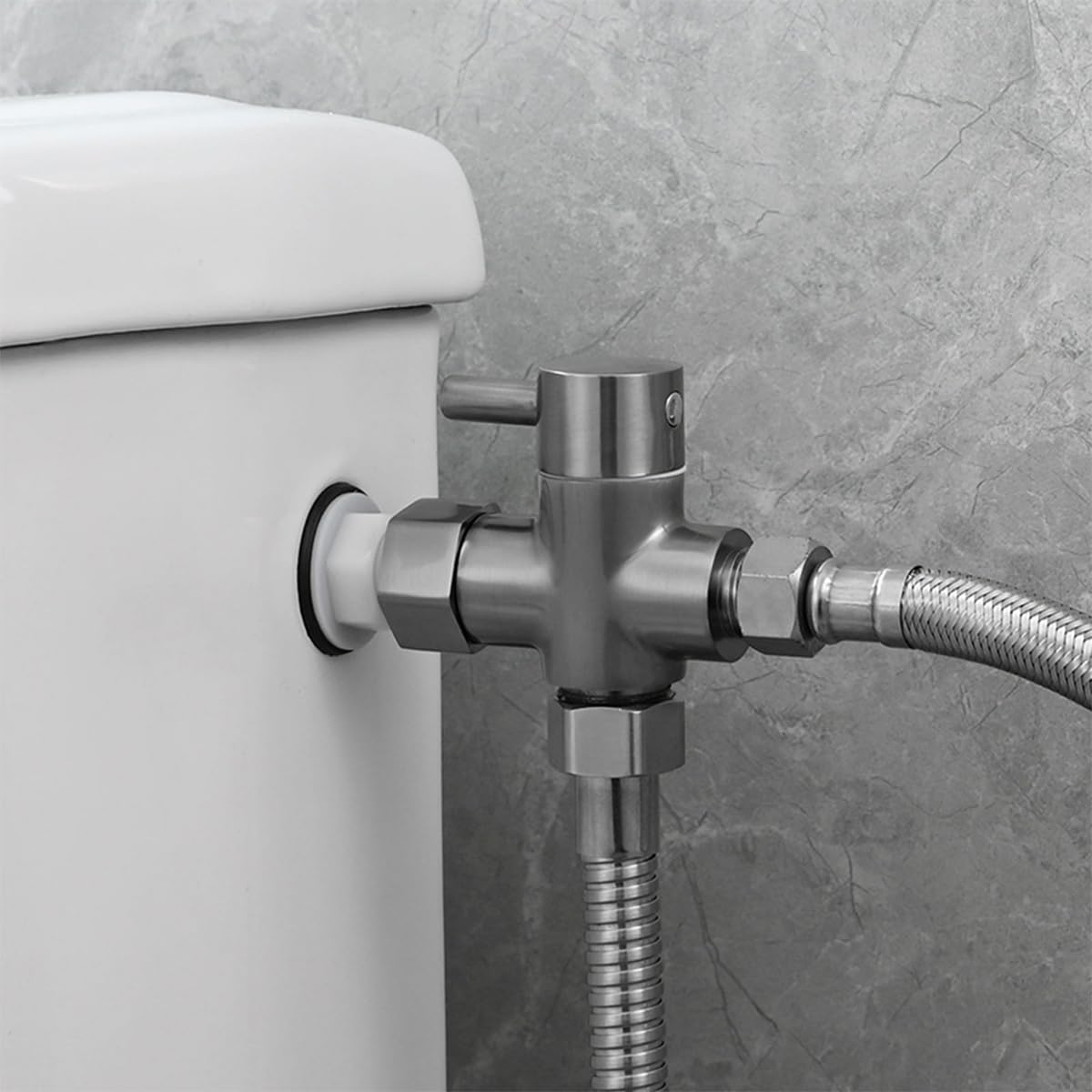DSF007DB Valvola Deviatrice a 3 Vie Da 3/8 Di Pollice Con Raccordo a T in Ottone Per Doccette Per Bidet (cromata)