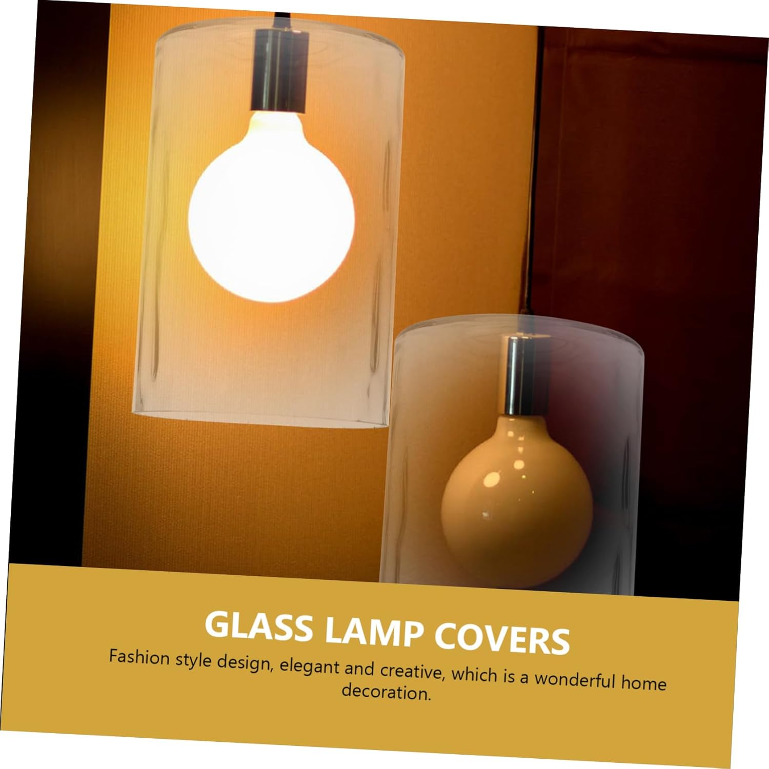 NUOBESTY 2Pcs Transparent Glass Ceiling Light Cover Stone Pattern Straight Tube Lampshade for Home Decor Easy Installation Eye Friendly Design Replacement for Vintage Lighting