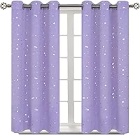 Vista 64 de BGment - Cortinas opacas para dormitorio infantil, con ojales, con aislamiento térmico, estampado de estrellas plateadas, para oscurecer