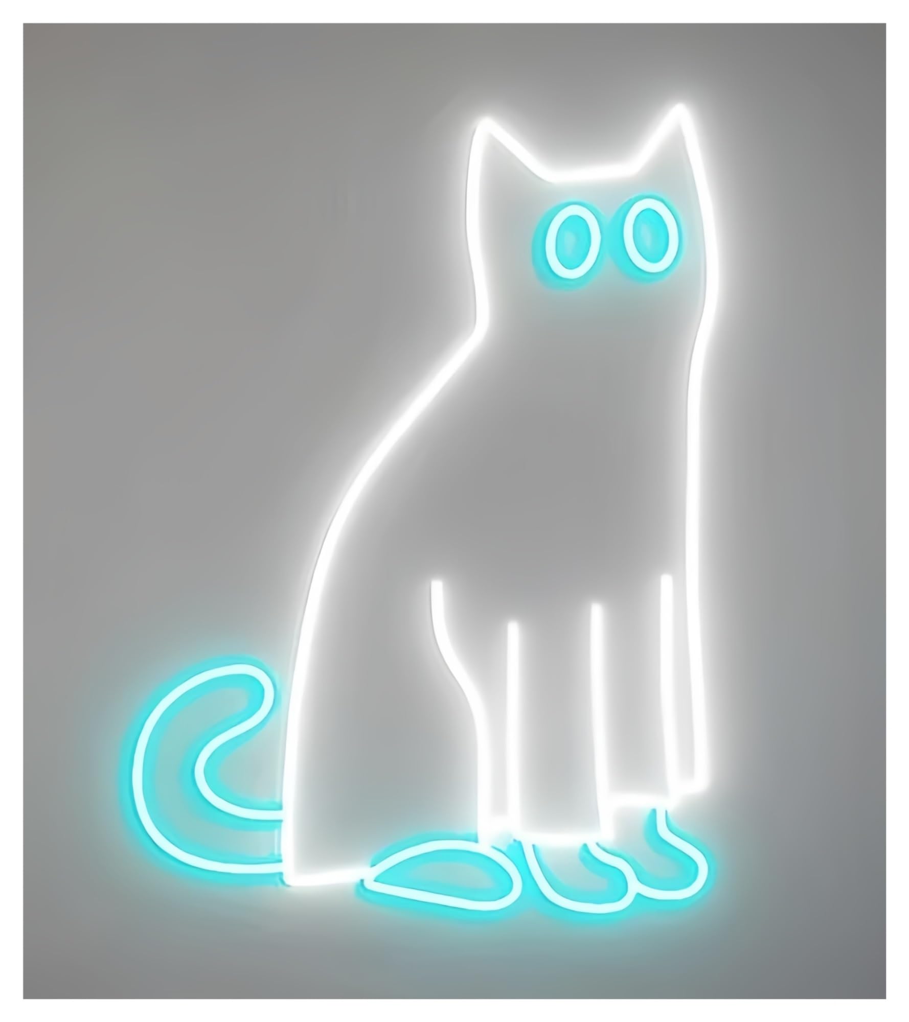 SHOUXI Sign Lamp Ghost Cat Neon Sign, Halloween Door Decor(B,40cm)