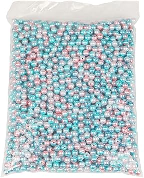 Bulk Pearl Beads, RANXIZY 2250 Piece Mermaid Loose Pearl Beads with Hole for Craft, Jewelry Making, Vase Filler and Decoration,6mm-10mmBlue