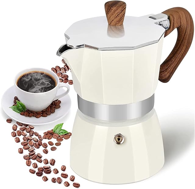 Retoteng Stovetop Espresso Maker, 3 Espresso Cup Moka Pot - 5oz Manual Cuban Coffee Percolator Machine Premium Aluminum Moka Italian Espresso Greca Coffee Maker Brewer Percolator
