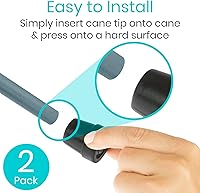 Vista 13 de Vive Walking Cane Tips 2 Pack (3/4 Inch) - Non-Slip Universal Rubber Replacement Tips for Walking Sticks, Crutches, Walkers, Canes