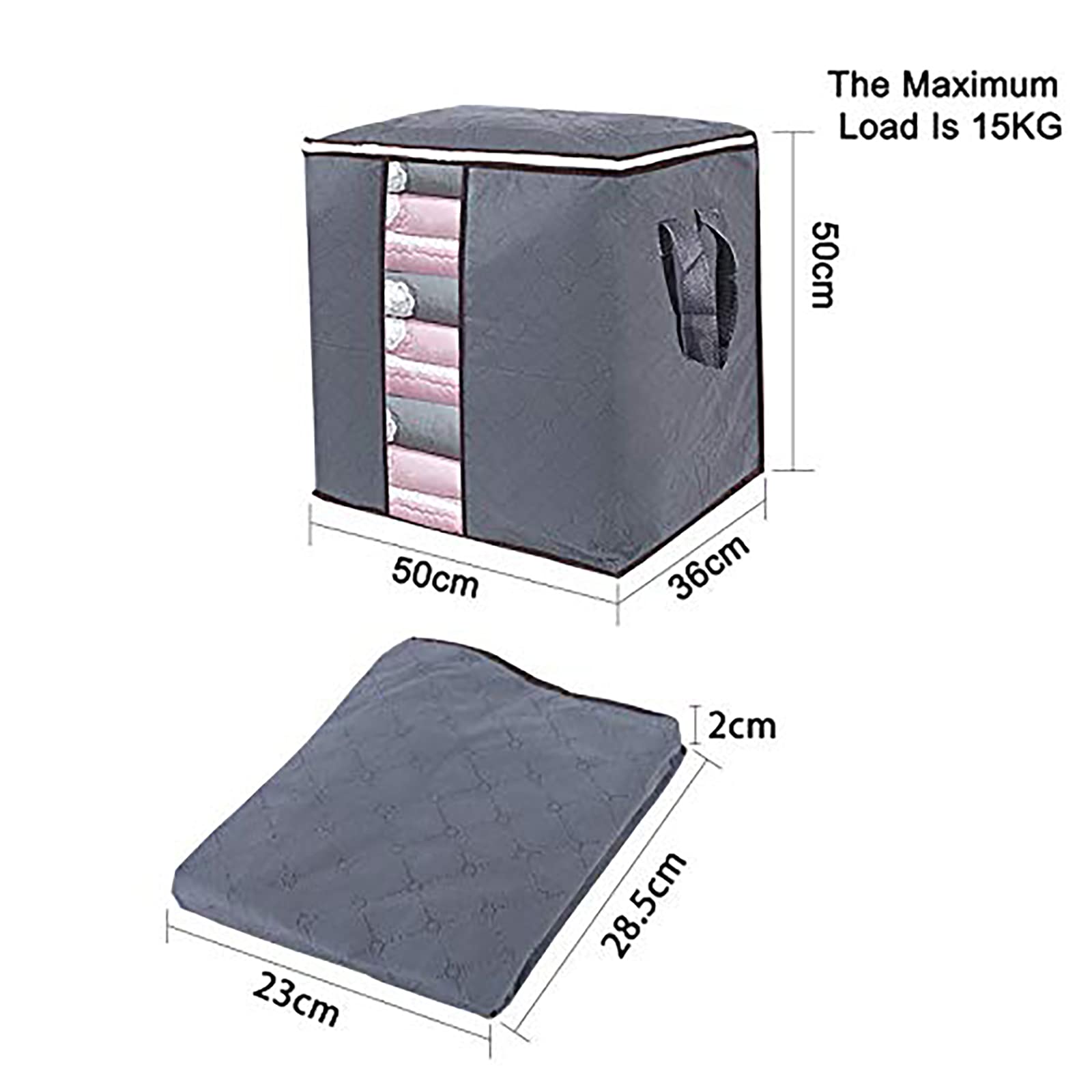 Sac de Rangement Sous lit 5 Sac de Rangement Vetement bac Rangement Couette Tres Grand pour Vêtements, Gris - Maison
