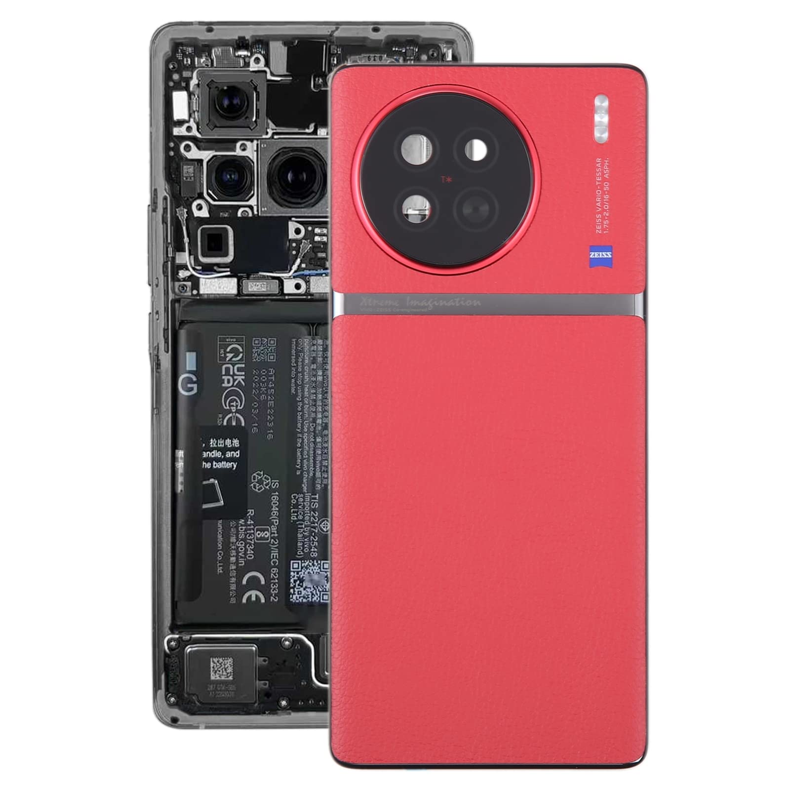 TTYQQ For vivo X90 Battery Back Cover with Camera Lens Cover YGYS (Color : Red)