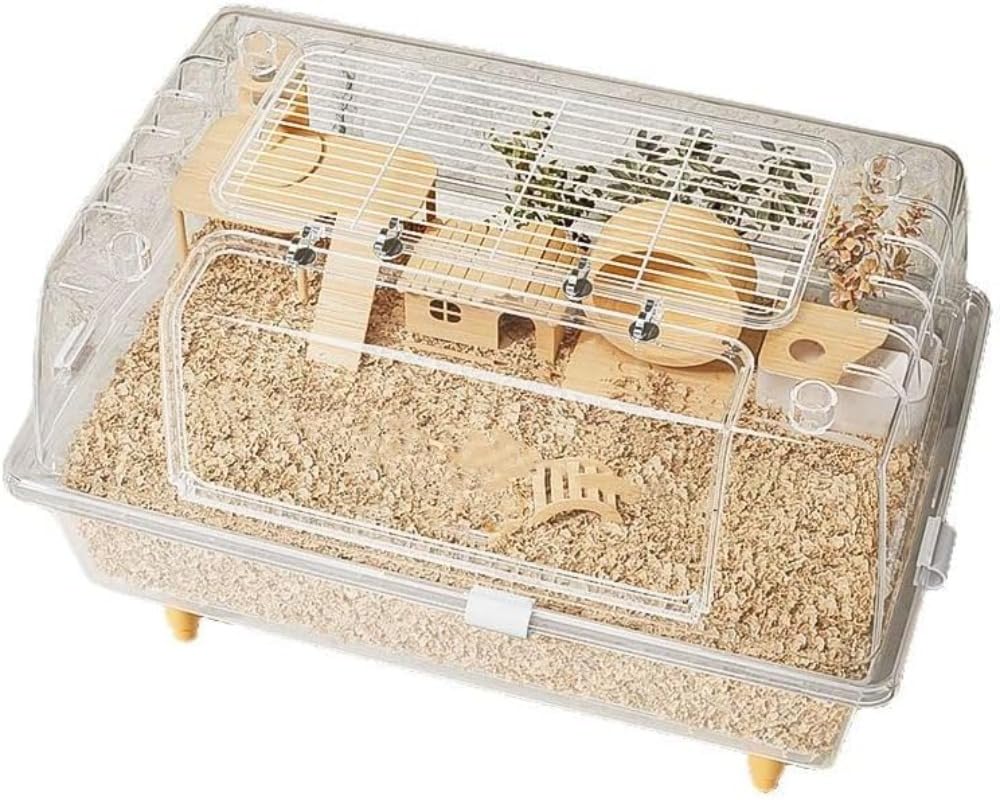 Amazon | 小動物ペット 全面透明 アクリルハムスターケージ 前開き扉